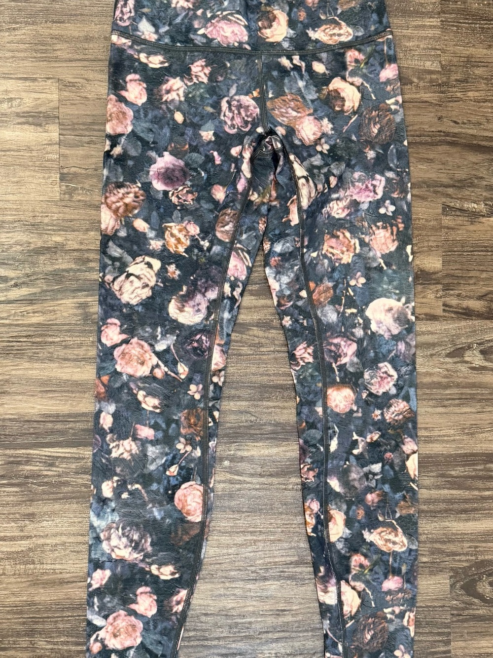 lululemon athletica Floral Print Leggings in Charcoal, Pink & Peach